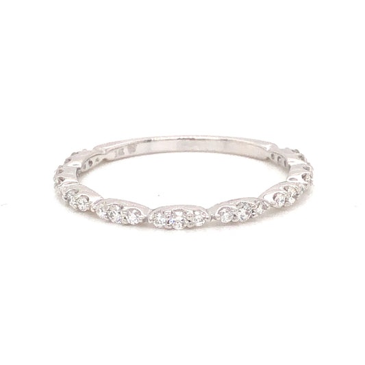 .28 Thin Diamond Wedding Band in 14k White Gold