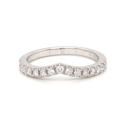 .29 Shaped Diamond Wedding Band in 14k White Gold