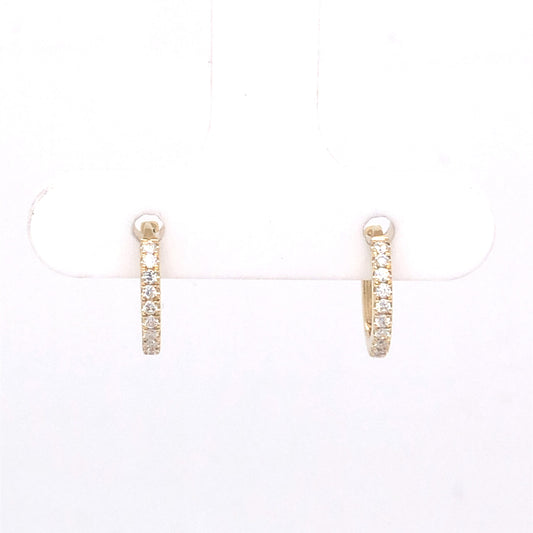 .10 Diamond Hoop Earrings in 14K Yellow Gold