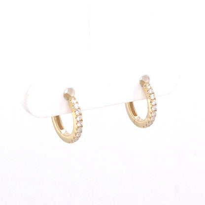 .10 Diamond Hoop Earrings in 14K Yellow Gold
