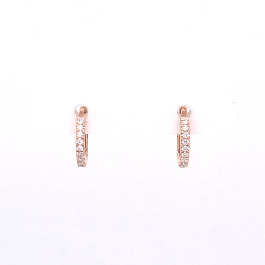 .10 Mini Diamond Hoop Earrings in 14k Rose Gold