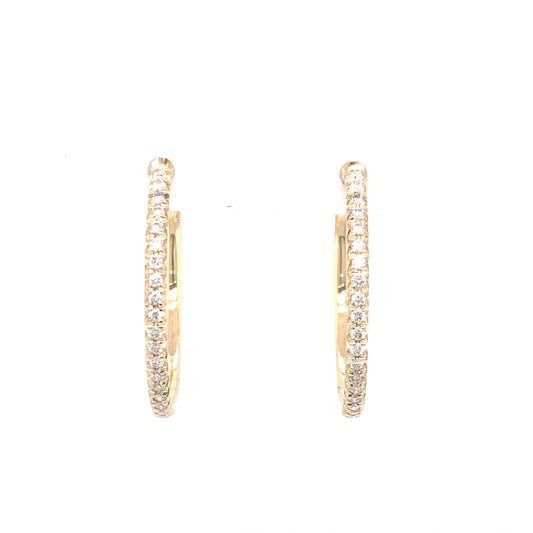 .37 Diamond Hoop Earrings in 14K Yellow Gold