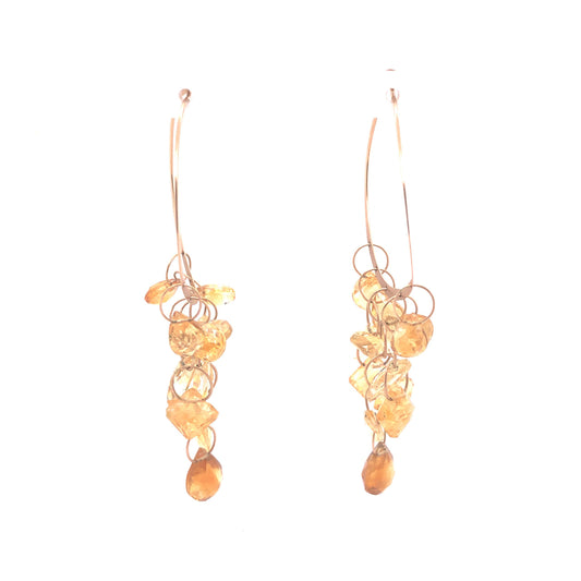 Melissa Joy Manning Earrings w/ Citrine in 14k Yellow Gold