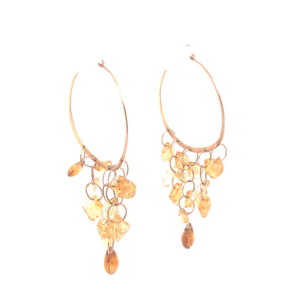 Melissa Joy Manning Earrings w/ Citrine in 14k Yellow Gold