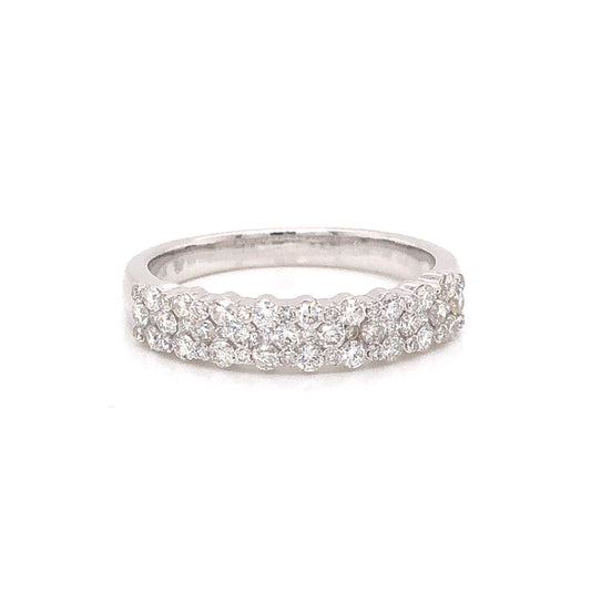 .58 Pave Diamond Wedding Band in 14k White Gold