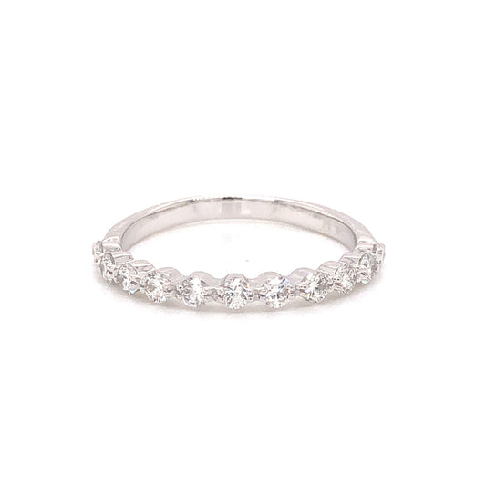 .42 Half-Eternity Diamond Wedding Band in 14k White Gold