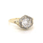 .86 Two-Toned Art Deco Diamond Engagement Ring in 14k