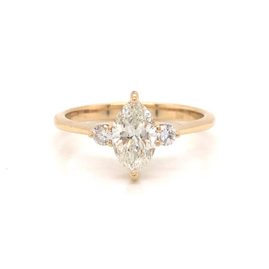 .85 Marquise Cut Diamond Engagement Ring in 14K