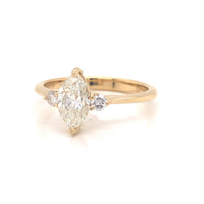 .85 Marquise Cut Diamond Engagement Ring in 14K
