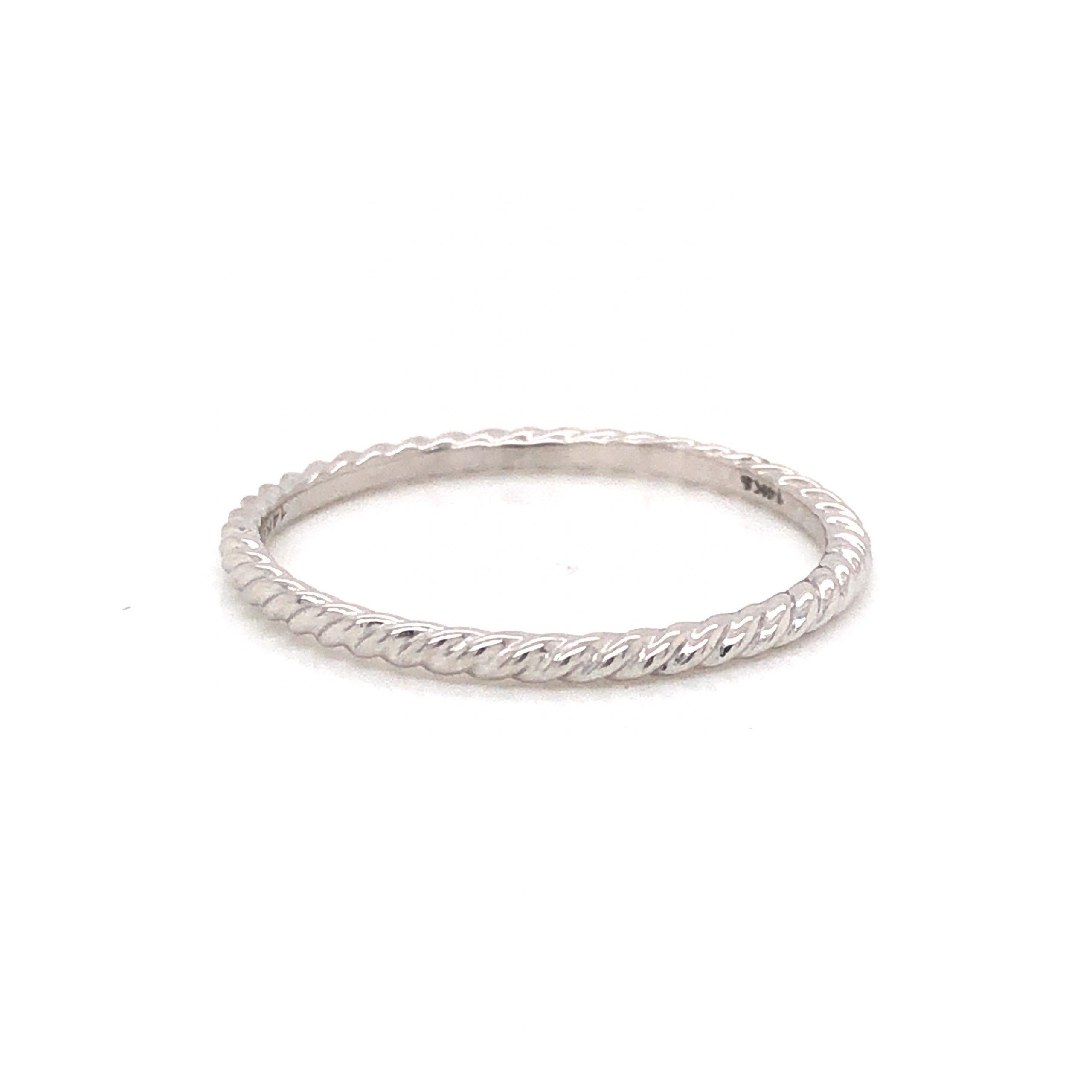 Thin Rope Stacking Ring in 14K White Gold – Filigree Jewelers