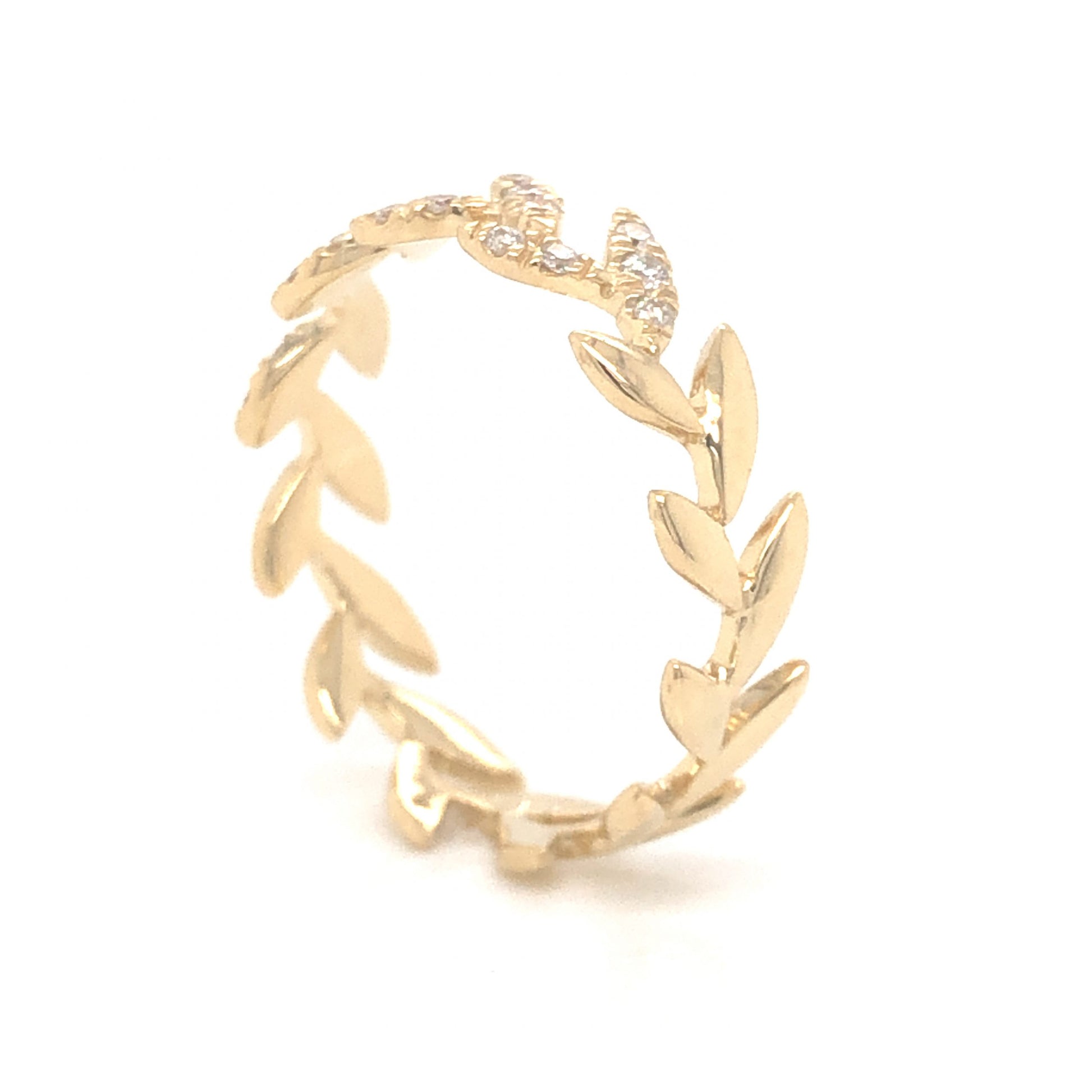 .20 Pave Diamond Vine Ring in 14k Yellow Gold