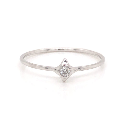 .03 Diamond Stacking Ring in 14k White Gold