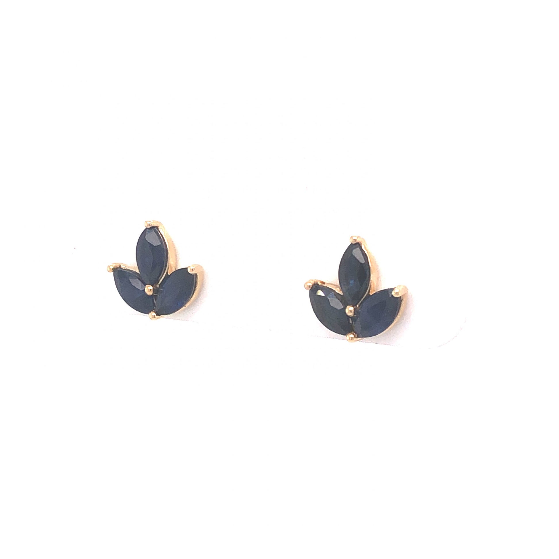 Marquise Cut Sapphire Stud Earrings in 14k Yellow GoldComposition: PlatinumTotal Gram Weight: 1.3 gInscription: 14k