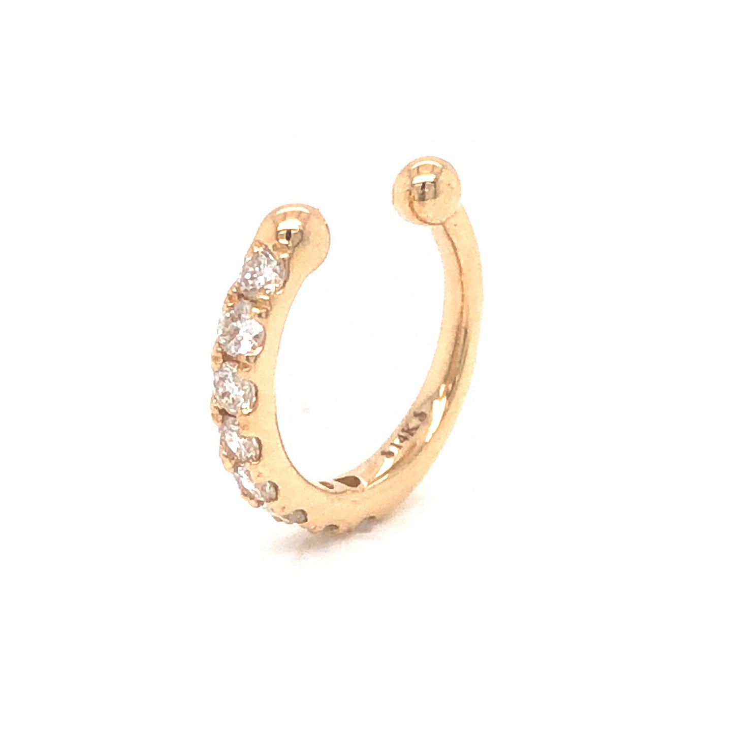 .17 Diamond Cuff Earring in 14K Yellow Gold