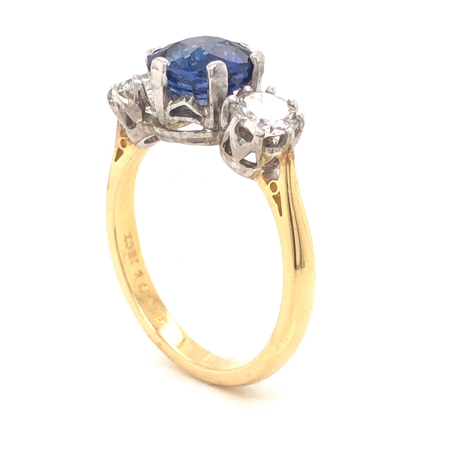 2.18 Sapphire & Diamond Engagement Ring in 18k & Platinum