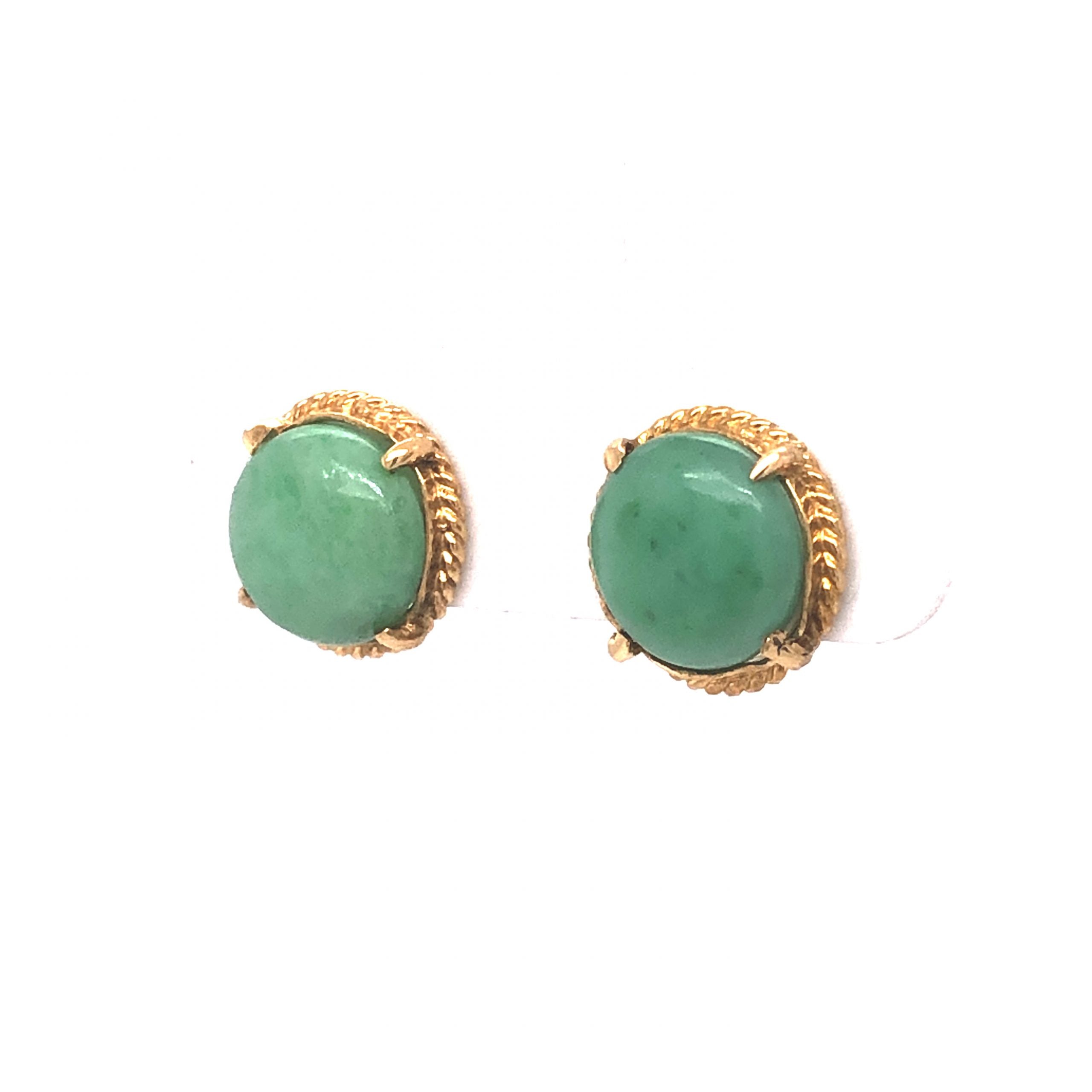 Round shop jade earrings