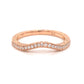 .11 Engraved Curved Diamond Wedding Band in 14k Rose Gold