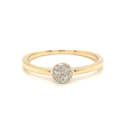 .11 Pave Diamond Cluster Ring in 14k Yellow Gold