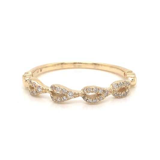 .13 Pave Diamond Wedding Band in 14k Yellow Gold