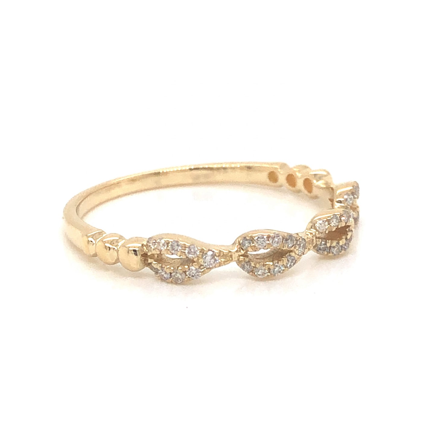 .13 Pave Diamond Wedding Band in 14k Yellow Gold