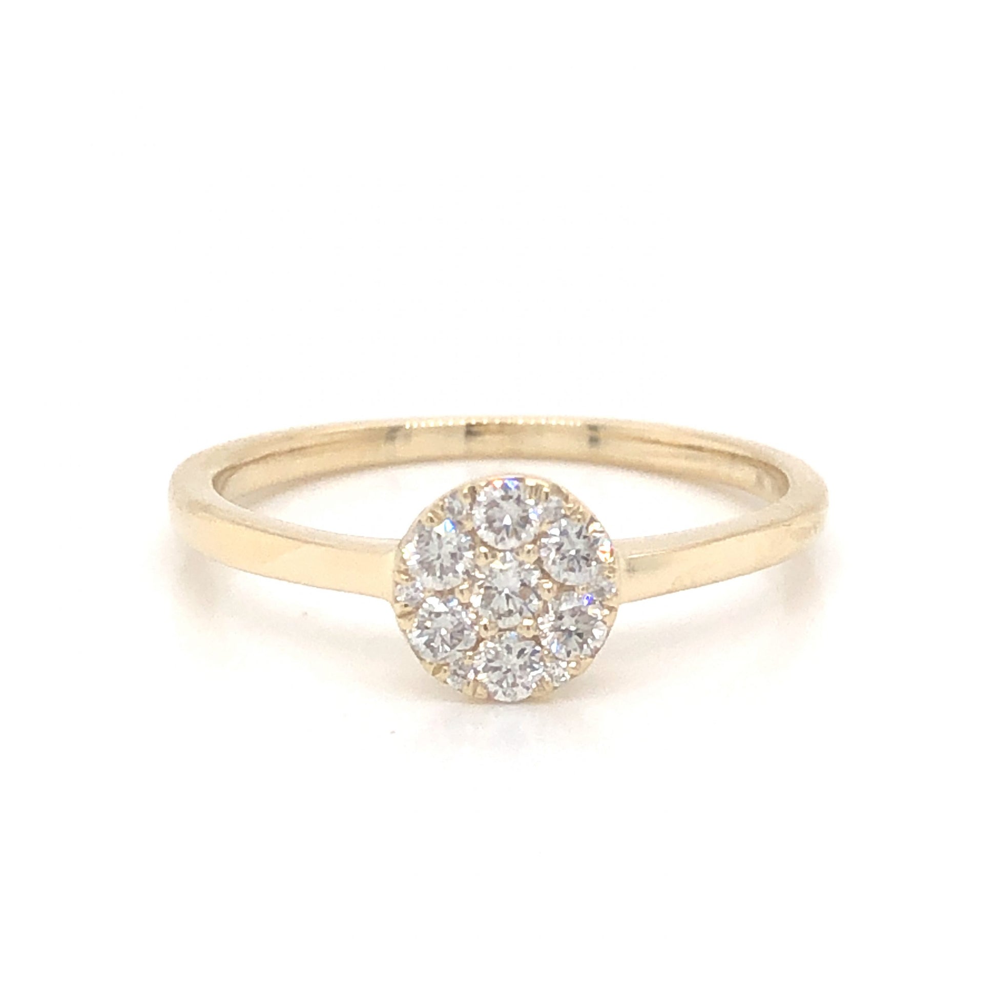 .26 Pave Diamond Stacking Ring in 14k Yellow GoldComposition: 14 Karat Yellow GoldRing Size: 6.5Total Diamond Weight: .26 ctTotal Gram Weight: 1.9 gInscription: 14k 
