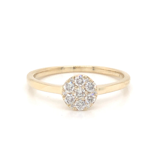 .26 Pave Diamond Stacking Ring in 14k Yellow Gold