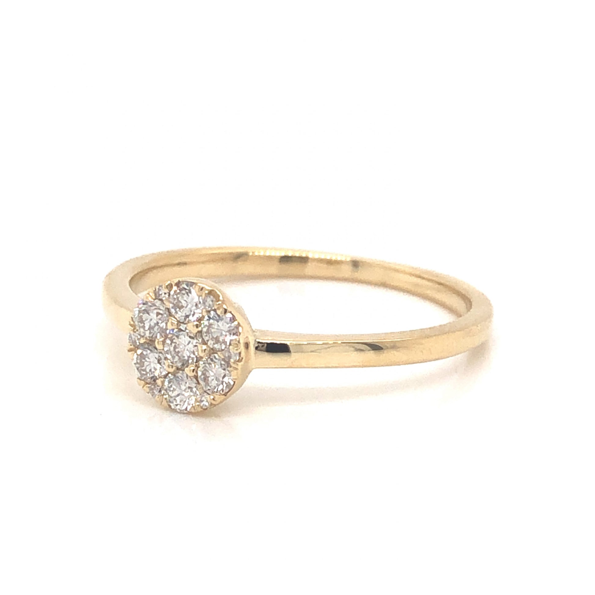 .26 Pave Diamond Stacking Ring in 14k Yellow GoldComposition: 14 Karat Yellow GoldRing Size: 6.5Total Diamond Weight: .26 ctTotal Gram Weight: 1.9 gInscription: 14k 