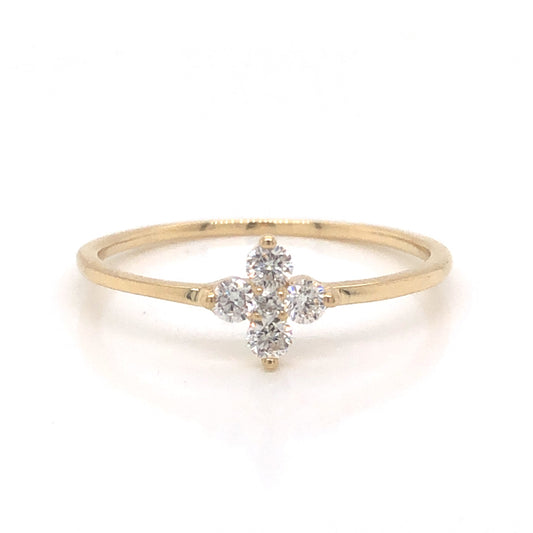 .17 Diamond Cluster Stacking Ring in 14k Yellow Gold