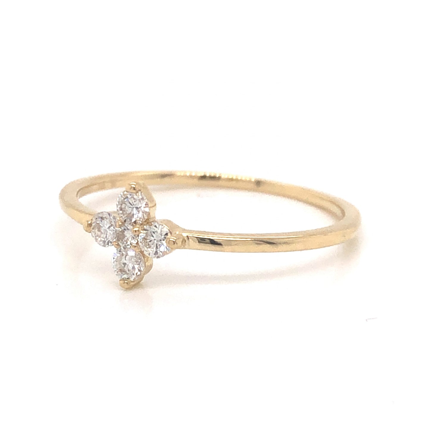 .17 Diamond Cluster Stacking Ring in 14k Yellow Gold