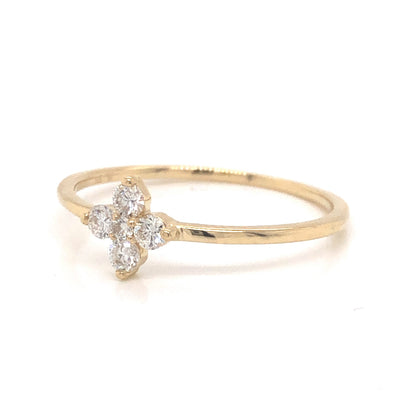 .17 Diamond Cluster Stacking Ring in 14k Yellow Gold