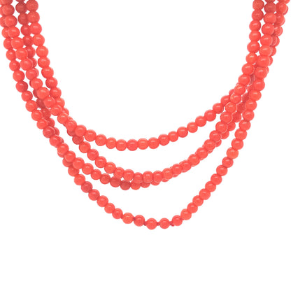 37 Inch Beaded Coral Necklace