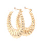 Mid-Century Scalloped Hoop Earrings 14k Yellow Gold