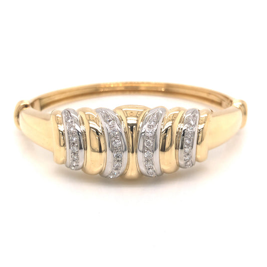 .56 Modern Diamond Bangle Bracelet in 18k Gold