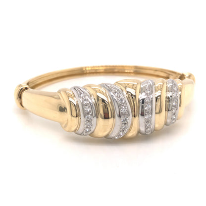 .56 Modern Diamond Bangle Bracelet in 18k Gold