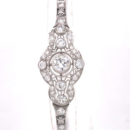 2.48 Art Deco Diamond Bracelet in Platinum and 14k
