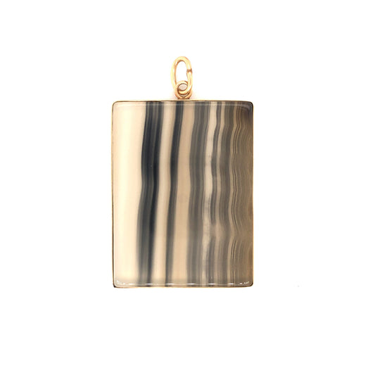 Agate Slab Pendant in 14k Yellow Gold