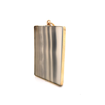Agate Slab Pendant in 14k Yellow Gold