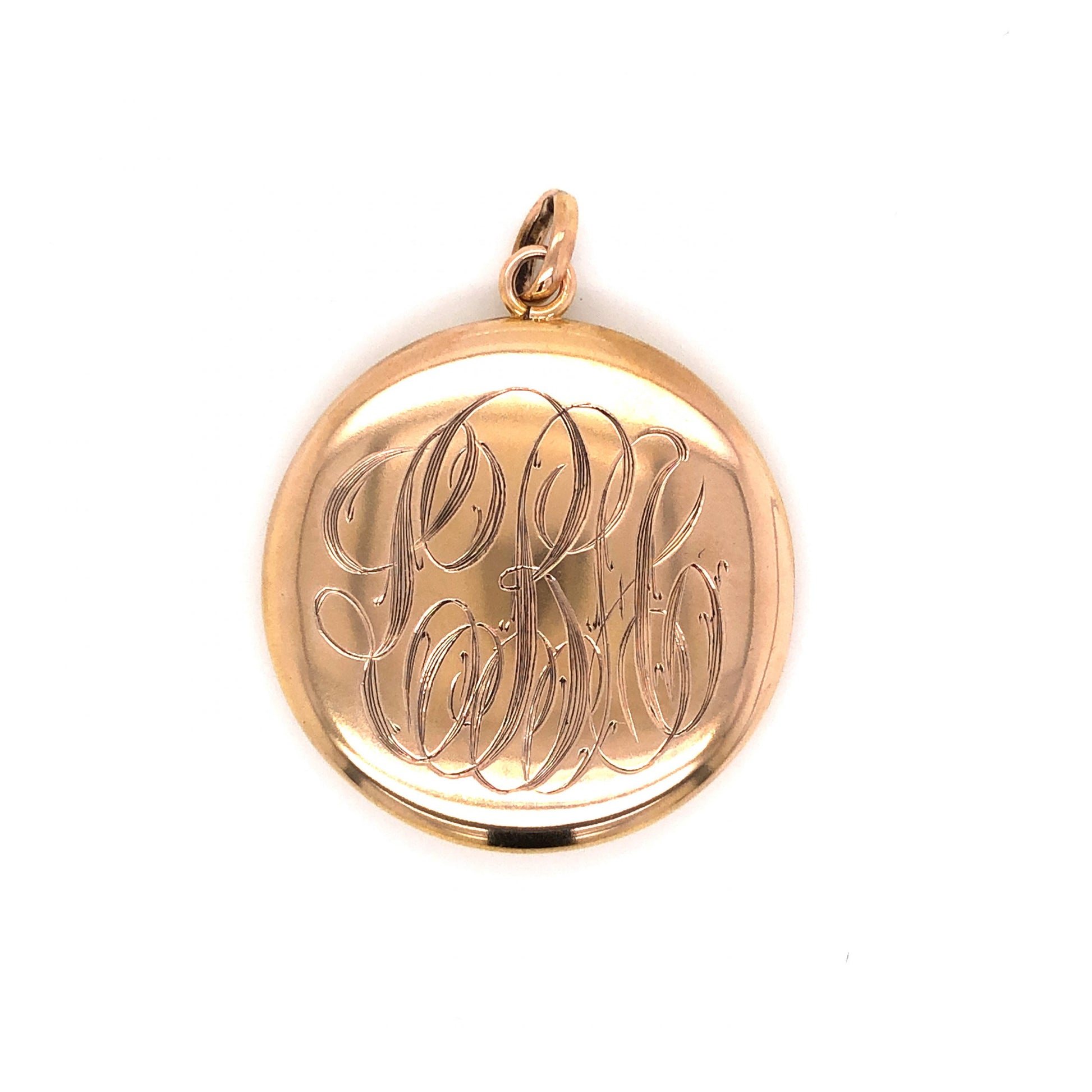 Victorian Engraved Locket in 10k Yellow Gold