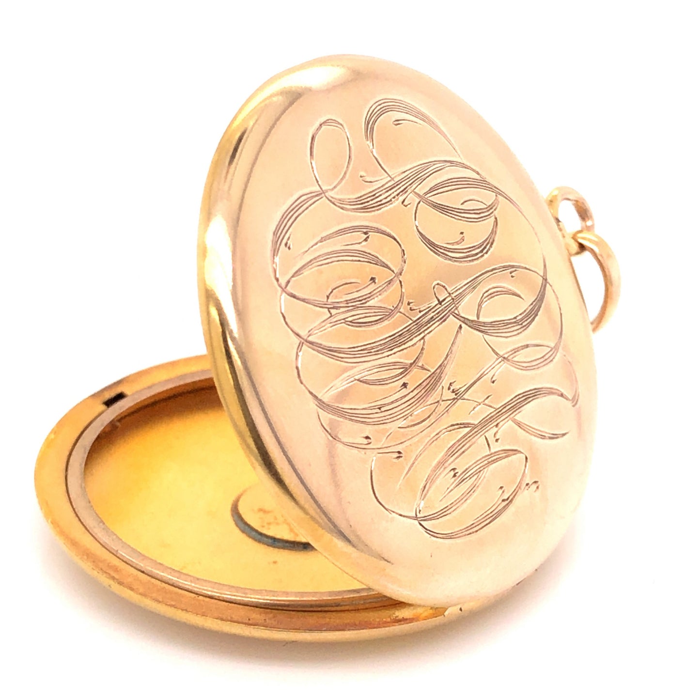 Victorian Engraved Locket in 10k Yellow Gold
