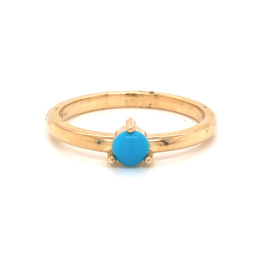 Turquoise Stacking Ring in 14k Yellow Gold