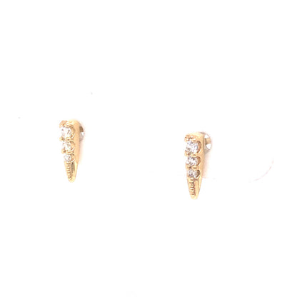 .07 Tapered Diamond Stud Earrings in 14K Yellow Gold