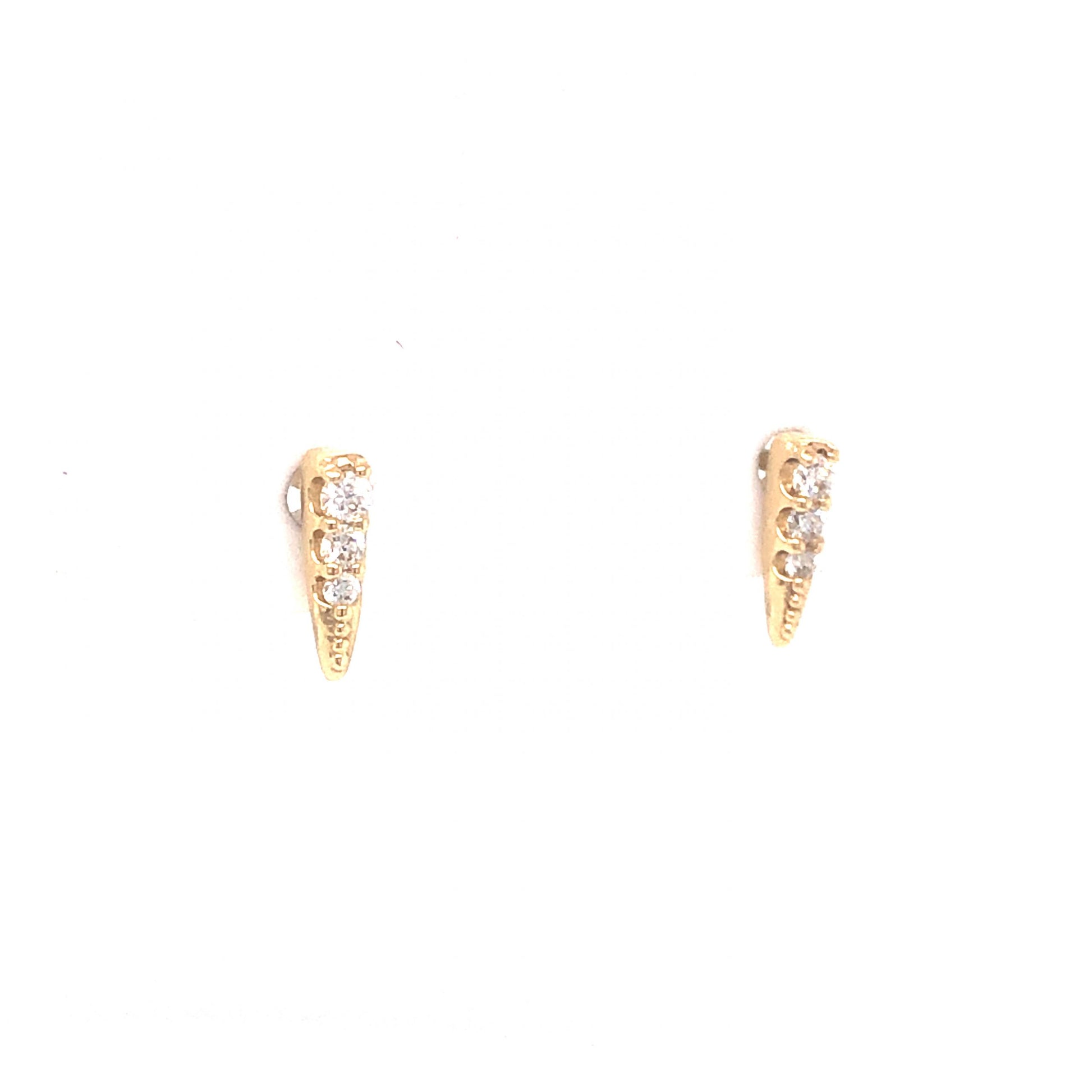 .07 Tapered Diamond Stud Earrings in 14K Yellow Gold