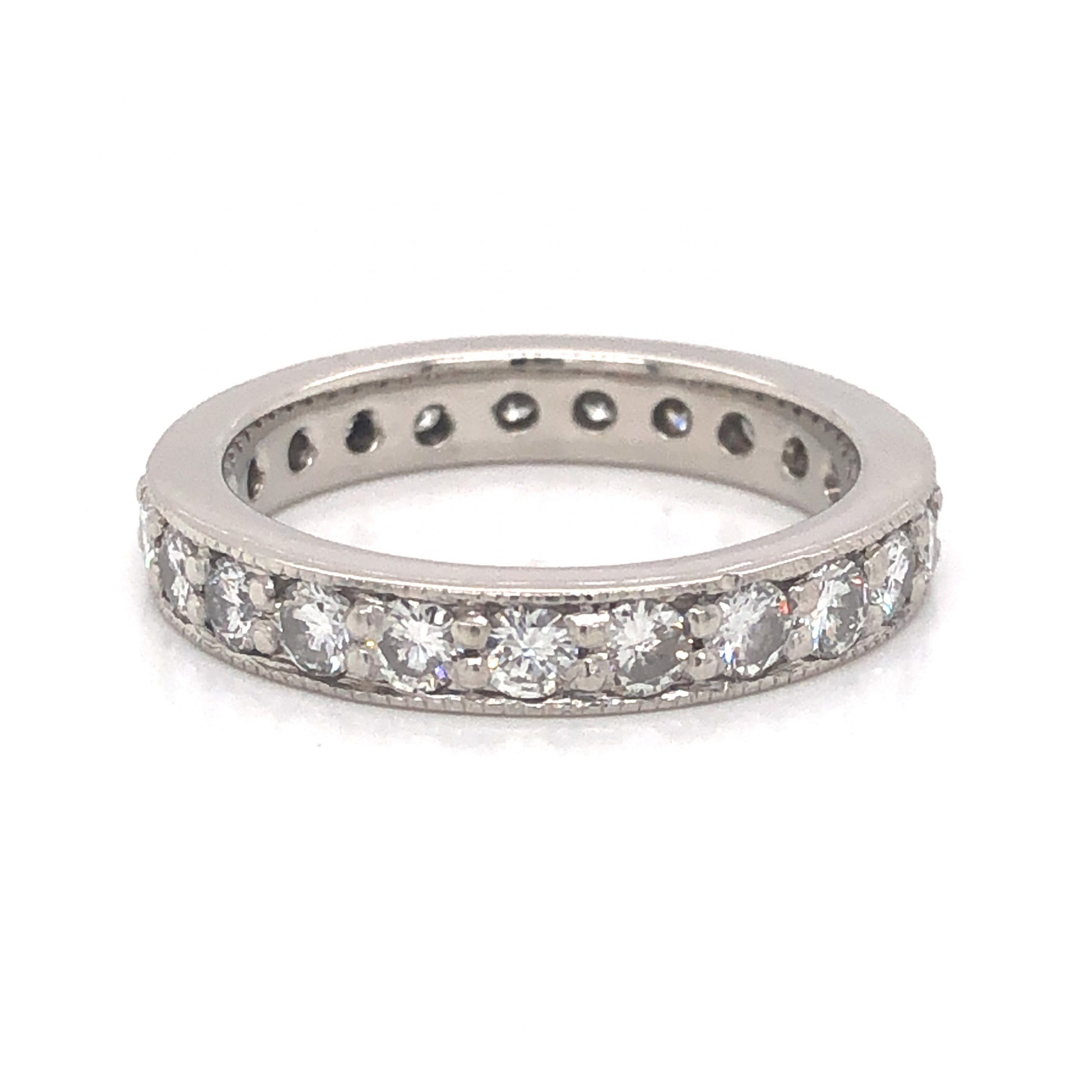 Antique Inspired Diamond Eternity Band in Platinum