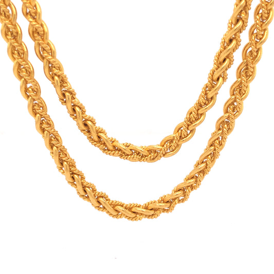 25 Inch Chain Necklace in 24k Yellow Gold