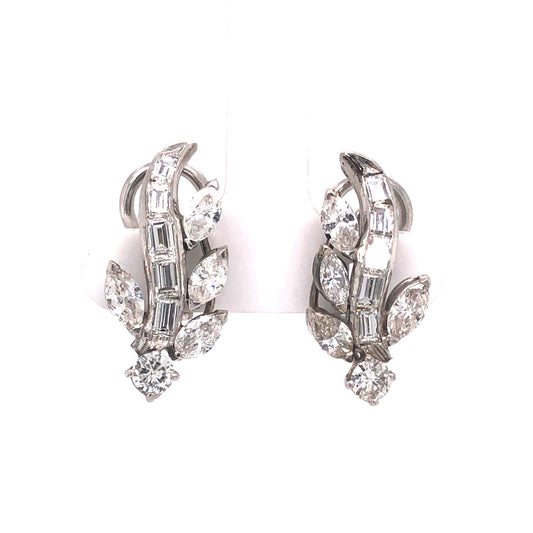 3.44 Carat Diamond Earrings in 14k White Gold