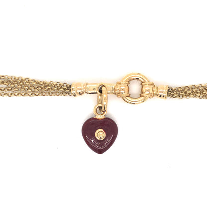 Heart Charm Multi-Chain Bracelet in 18k Yellow Gold