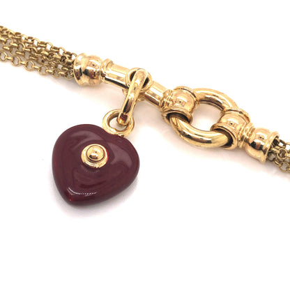 Heart Charm Multi-Chain Bracelet in 18k Yellow Gold