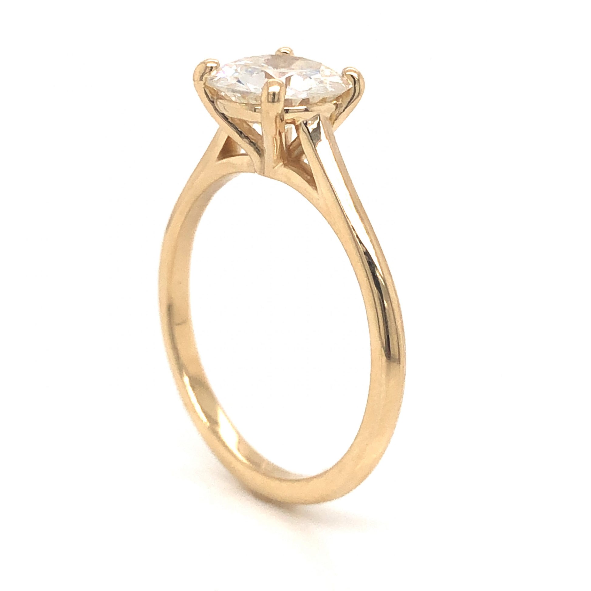 1.44 Solitaire Brilliant Cut Diamond Engagement Ring in 14K Yellow GoldComposition: 14 Karat Yellow Gold Ring Size: 7 Total Diamond Weight: 1.44ct Total Gram Weight: 2.8 g Inscription: 14k 
      
