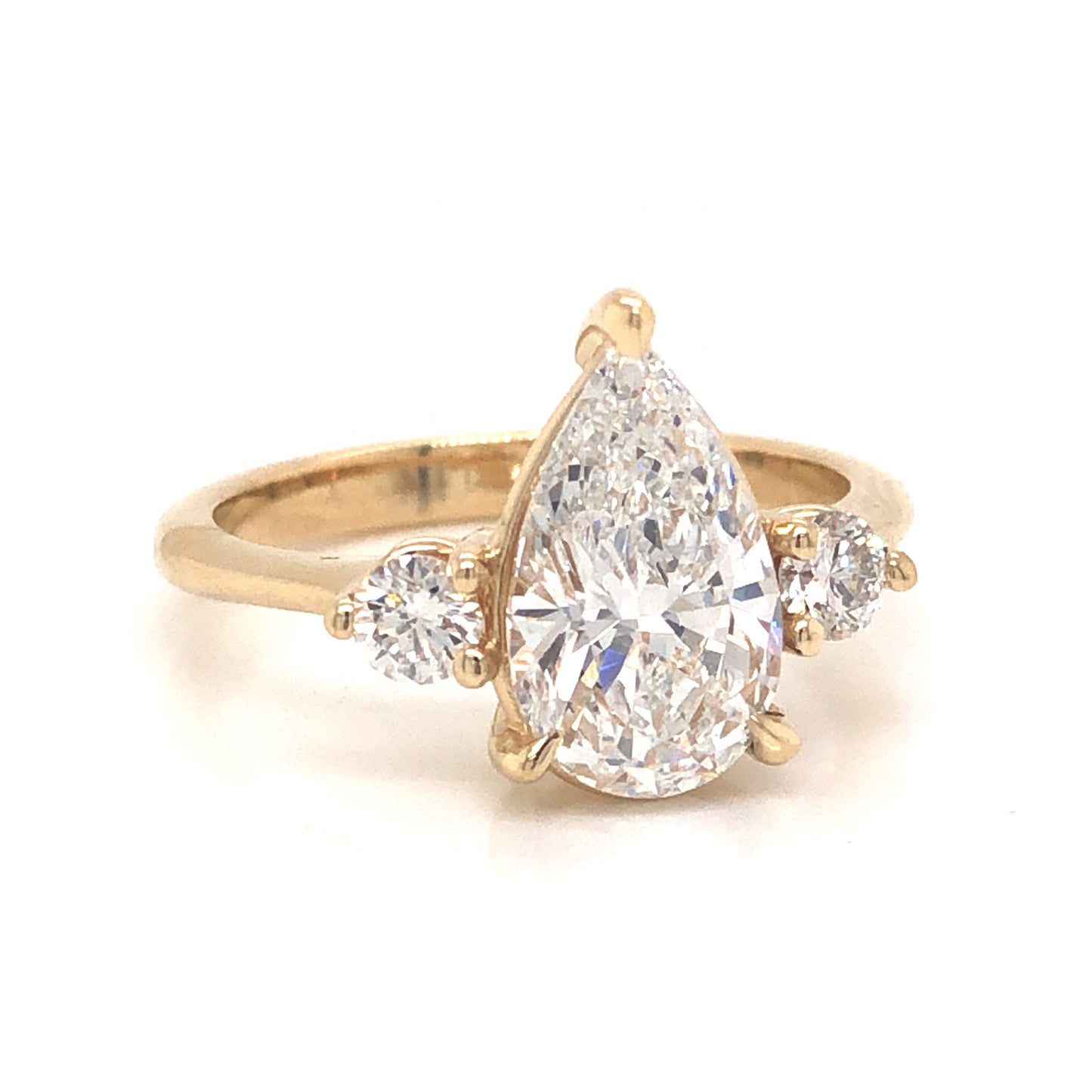 2 Carat Pear Cut Diamond Engagement Ring in 14k Yellow Gold
