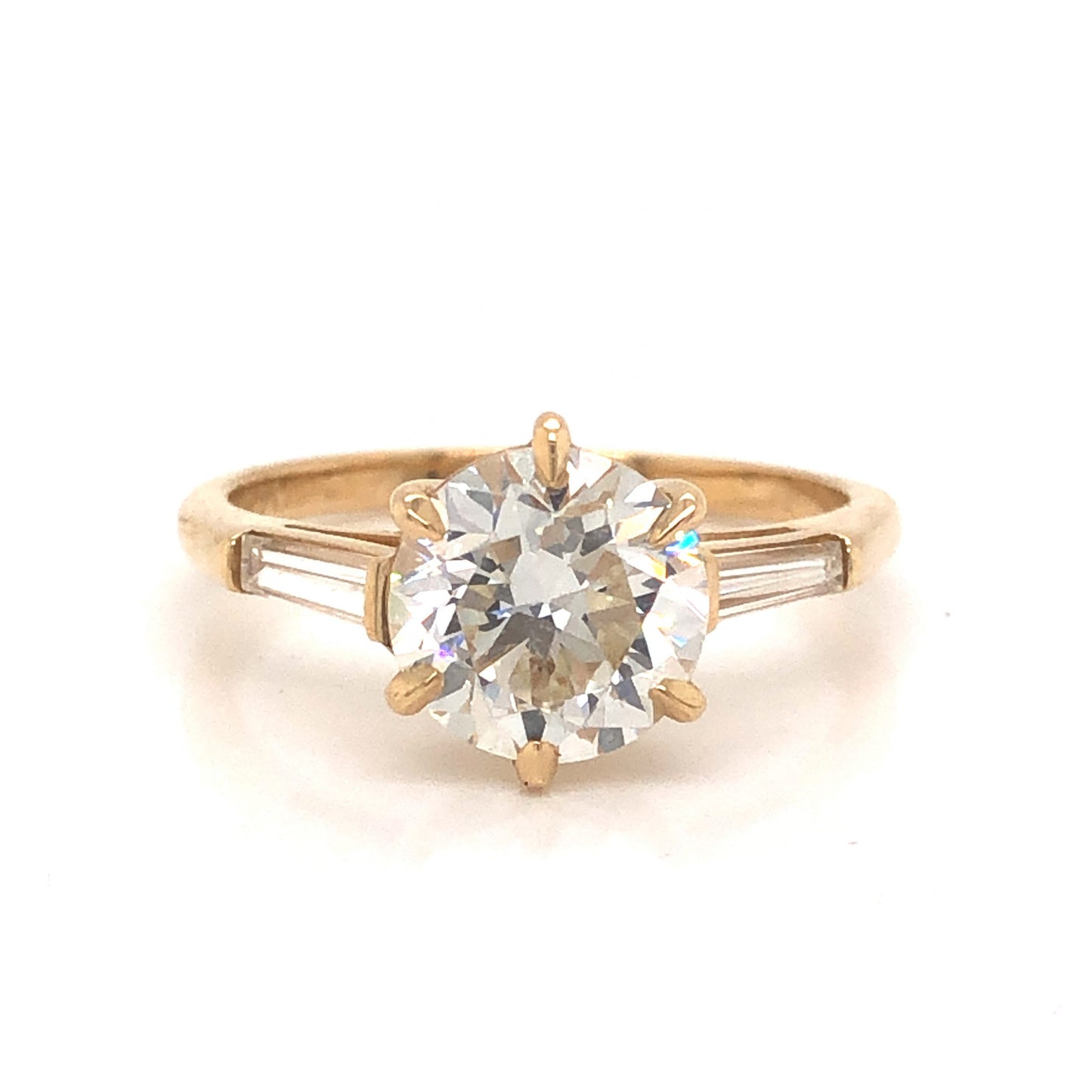 1.86 Old European Cut Diamond Engagement Ring in 14k Yellow Gold